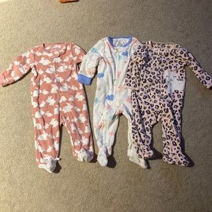 Set of 3 - Carter's 6 month footed onesies